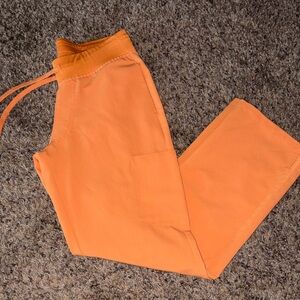 Mandala Bright Orange Drawstring scrub Pants